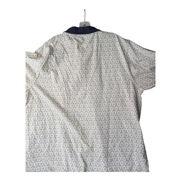 Grand Slam Mens XL Performance Golf Polo Shirt Golf Ball Print Blue Beige - Picture 6 of 11